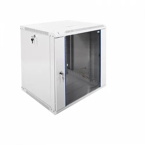 Шкаф телекоммуникационный настенный разборный ЭКОНОМ 18U (600х650) дверь стекло, цвет черный