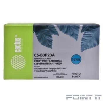 B3P23A CACTUS Картридж №727 для HP DJ T920/T1500/T2530, фото черный (130мл)