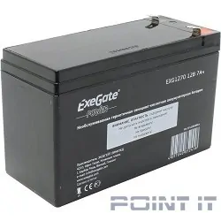 Exegate EP129858RUS Аккумуляторная батарея  Exegate EG7-12 / EXG1270, 12В 7Ач, клеммы F2 (универсальные)