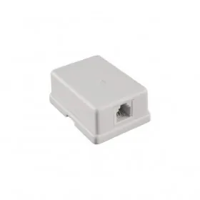 Розетка телефонная внешняя / 1 порт RJ-11(6p2c) / 2 контактная, мини, белая, Netko