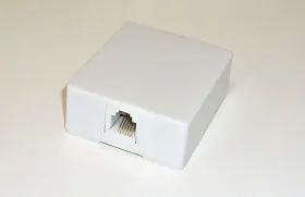 Розетка телефонная внешняя / 1 порт RJ-12(6p6c) / 6 контактная, белая, Netko
