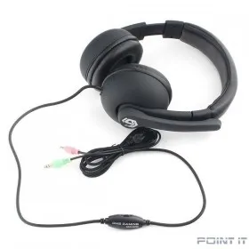 Gembird MHS-G220, код &quot;Printbar&quot;, черный, soft touch,регулировка громкости, каб 2м