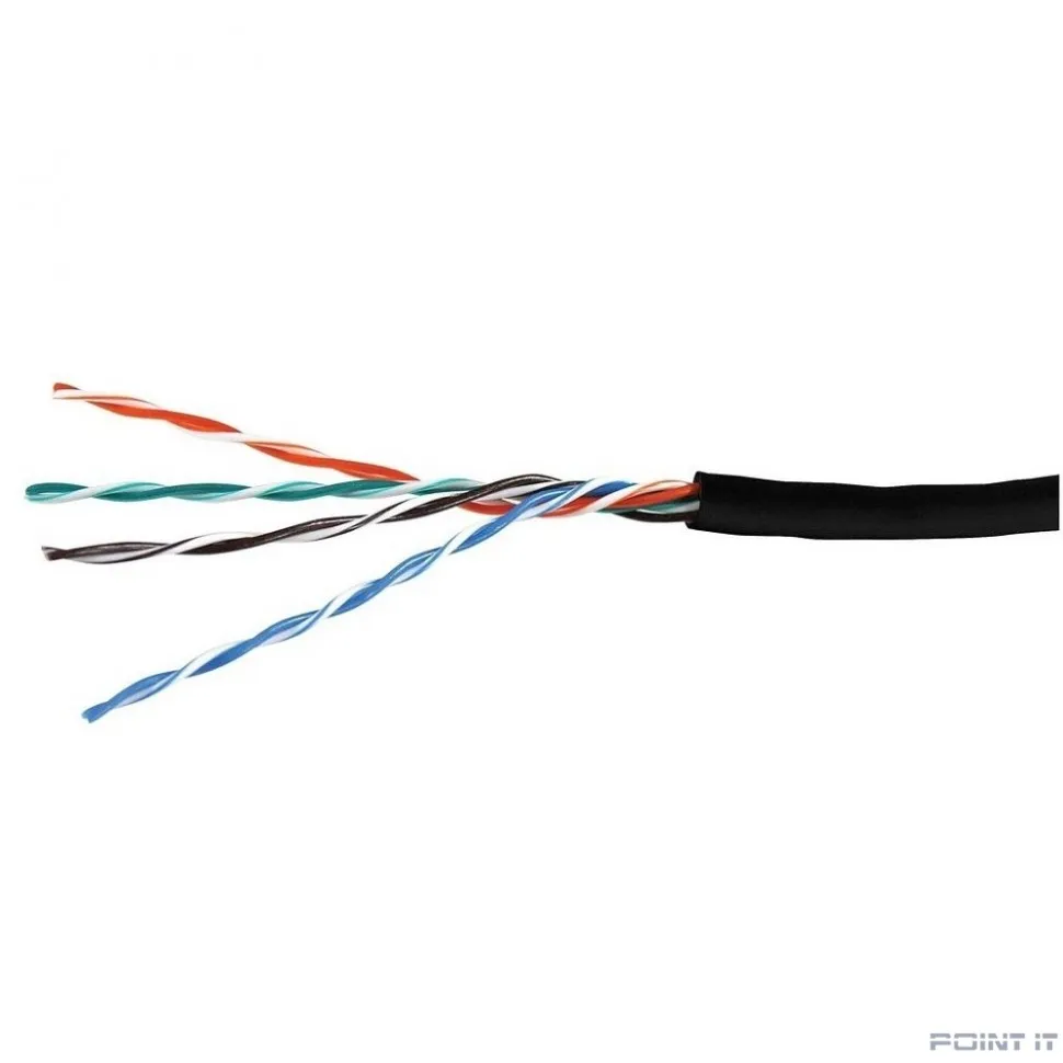 Кабель витая пара Bion BCL-U5480-381 U/UTP, кат.5e, 4x2x0,48 мм AWG 24, медь, одножильный, PE, для внешней прокладки, 305м,черный