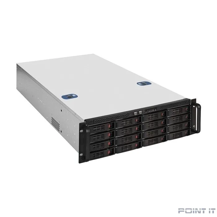 Exegate EX292419RUS Серверная платформа ExeGate Pro 3U660-HS16 <RM 19", высота 3U, глубина 660, Redundant БП 2x550W, 16xHotSwap, USB>