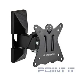 Kromax CASPER-102 black, Кр. стал. наст. для TV 10&quot;-32&quot;, max 25 кг, 3 ст св., нак. +5°-15°, пов. 90°, от ст. 57-110 мм, max VESA 100x100 мм.