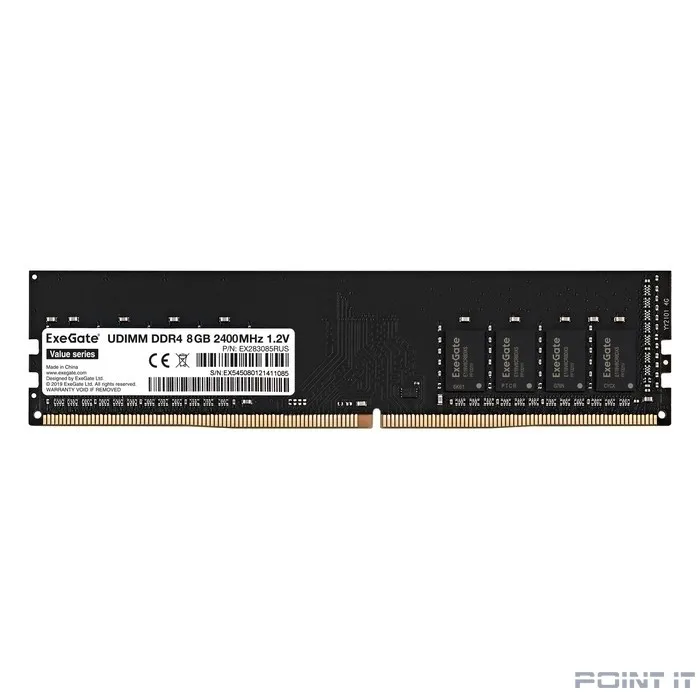 Exegate EX283085RUS Модуль памяти ExeGate Value DIMM DDR4 8GB <PC4-19200> 2400MHz