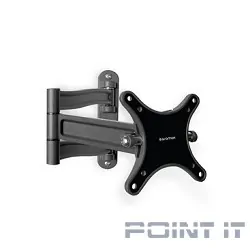 Kromax TECHNO-1 grey, Кр. алюм. наст. для TV 10&quot;-26&quot;, max 15 кг, 4 ст св., нак. 30°, пов. 180°, от ст. 45-365 мм, max VESA 100x100 мм.