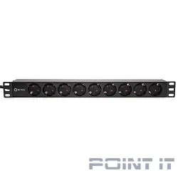 5bites PDU919A-04 Блок розеток 9S / AL / 1U / 19" / 2M*3G*1.5MM2 / VDE