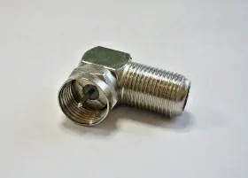 Переходник гнездо F - штекер F, угловой (цинк) (F123-53), Netko