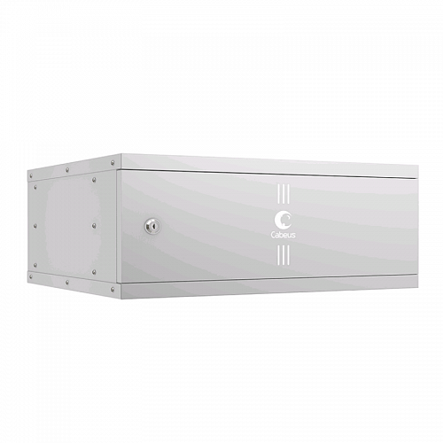 Cabeus WSC-05D-4U55/45m Шкаф телекоммуникационный настенный 19 4U, серия LIGHT разборный, дверь металл, цвет серый