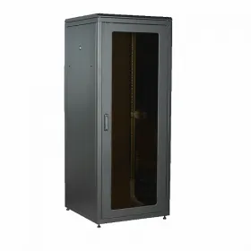  					ITK Шкаф сетевой 19 LINEA N 24U 800х800мм стекл. пер. дв. задн. металл. чер.				 