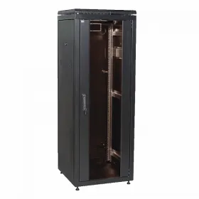  					ITK Шкаф сетевой 19 LINEA N 24U 600х800 мм стеклянная передняя дверь, задняя металлическая черный				 