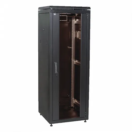 ITK Шкаф сетевой 19 LINEA N 38U 600х800 мм стеклянная передняя дверь, задняя металлическая черный