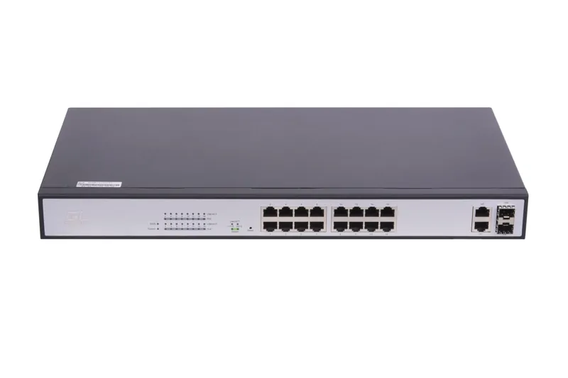 Коммутатор GIGALINK, Web Smart, 16 PoE (802.3af/at) портов 100Мб/с, 2 ComboSFP 1000Мб/с, 330Вт