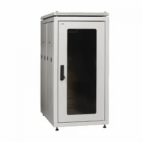  					ITK Шкаф сетевой 19 LINEA N 24U 600х1000 мм стеклянная передняя дверь, задняя перфорированная серый				 