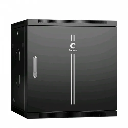 Шкаф телекоммуникационный настенный 19 12U 600x600x635mm (ШхГхВ) дверь металл, цвет черный (RAL 9004)