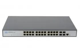 Коммутатор GIGALINK, Web-Smart управляемый, индустриальный 19&quot;, 24 PoE (802.3af) портов 10/100/1000Мбит/с, 4*SFP, AC 220V 400w