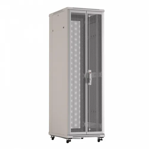 Шкаф напольный 19-дюймовый, 42U, 2055x600х1000 мм (ВхШхГ), передняя и задняя распашные перфорированные двери (75%), ручка с замком, цвет серый