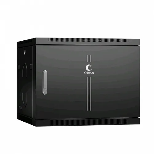 Шкаф телекоммуникационный настенный 19 9U 600x600x501mm (ШхГхВ) дверь металл, цвет черный (RAL 9004)