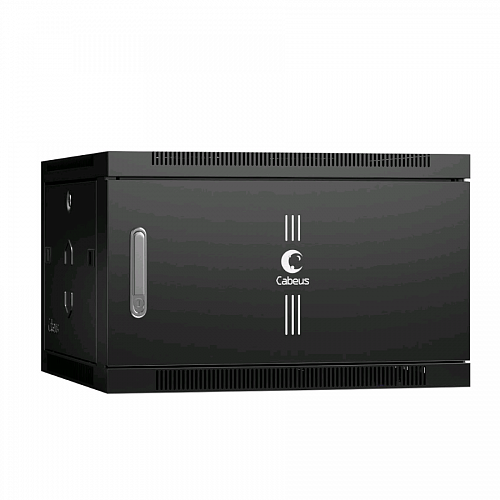 Шкаф телекоммуникационный настенный 19 6U 600x600x368mm (ШхГхВ) дверь металл, цвет черный (RAL 9004)