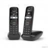 Gigaset AS690(A) DUO Р/Телефон Dect RUS черный (труб. в компл.:2шт) АОН