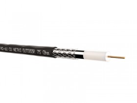 Кабель коаксиальный RG-6U, 75 Ом (CU, оплетка 32 нити AL), наружный, черный (100м) NETKO Optima