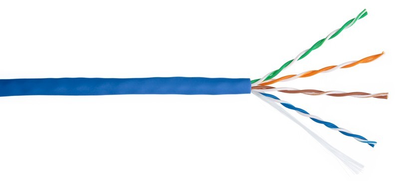 Кабель U/UTP4 cat.5e NETKO /4 пары 24 AWG BC / 305м / синий / одножильный "СКС", FLUKE TEST