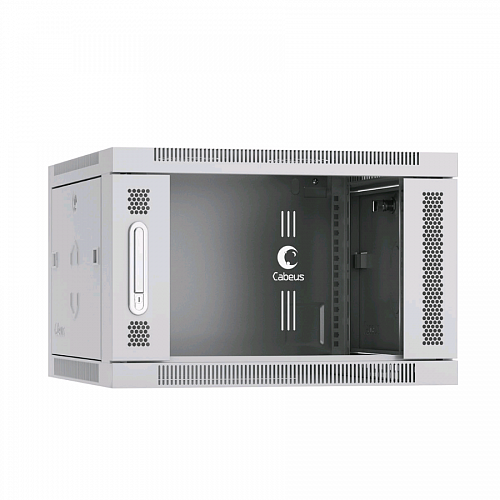Шкаф телекоммуникационный настенный 19 6U 600x450x368mm (ШхГхВ) дверь стекло