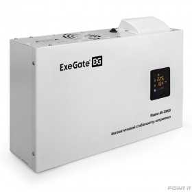 Exegate EX291765RUS Стабилизатор напряжения настенный ExeGate Master AV-20000 (20000ВА, вход 140-260В, цветной дисплей, выход 220В±8%, КПД 98%, 5 уровней защиты, задержка, усиленный метал.корпус, 1*Sc