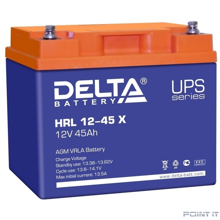 Delta HRL 12-45 X (45А\ч, 12В) свинцово- кислотный аккумулятор