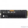 WD SSD Black SN850X, 1.0TB, M.2(22x80mm), NVMe, PCIe 4.0 x4, 3D TLC, R/W 7300/6300MB/s, IOPs 800 000/1 100 000, TBW 600, DWPD 0.3, with Heat Spreader (12 мес.)