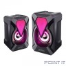 Perfeo колонки "FLAMES", 2.0, мощность 2х3 Вт, USB, чёрн, Game Design, LED подсветка 7 цв