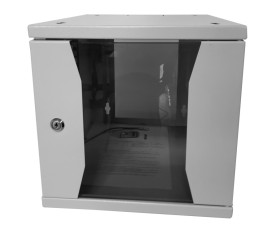 Шкаф настенный 10 6U серия COMPACT (315х368х310), передняя дверь стекло, серый, Netko
