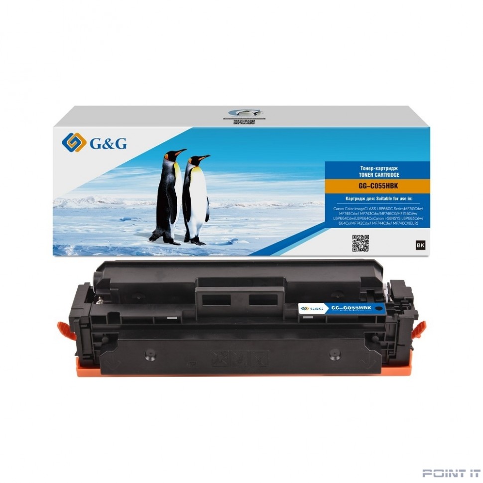 Картридж G&G,GG-C055HBK аналог Canon 055H черный 7.6k с чипом