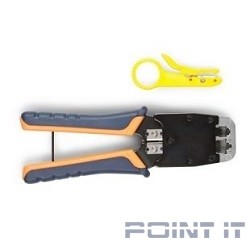 Hyperline HT-500 Инструмент обжимной для RJ-45, RJ-12, профессиональный 