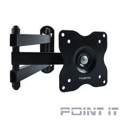 Kromax DIX-15 black, Кр. стал. наст. для TV 15&quot;-28&quot;, max 30 кг, 5 ст св., нак. ±15°, пов. 180°, от ст. 48-377 мм, max VESA 100x100 мм.