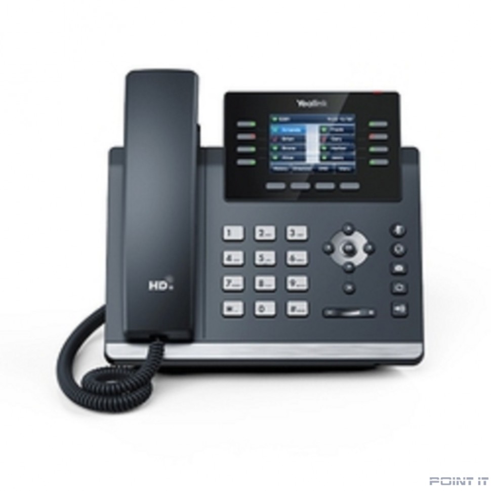 YEALINK SIP-T44W, 12 аккаунтов, 2 порта USB, Wi-Fi, цветной экран 2.8", BLF, PoE, GigE, без БП, шт