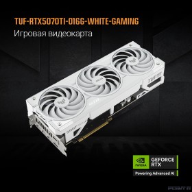 Видеокарта ASUS GeForce RTX5070 16Gb DDR7 256 bit 3*DP/2*HDMI 3 FAN (TUF-RTX5070TI-O16G-WHITE-GAMING) RTL