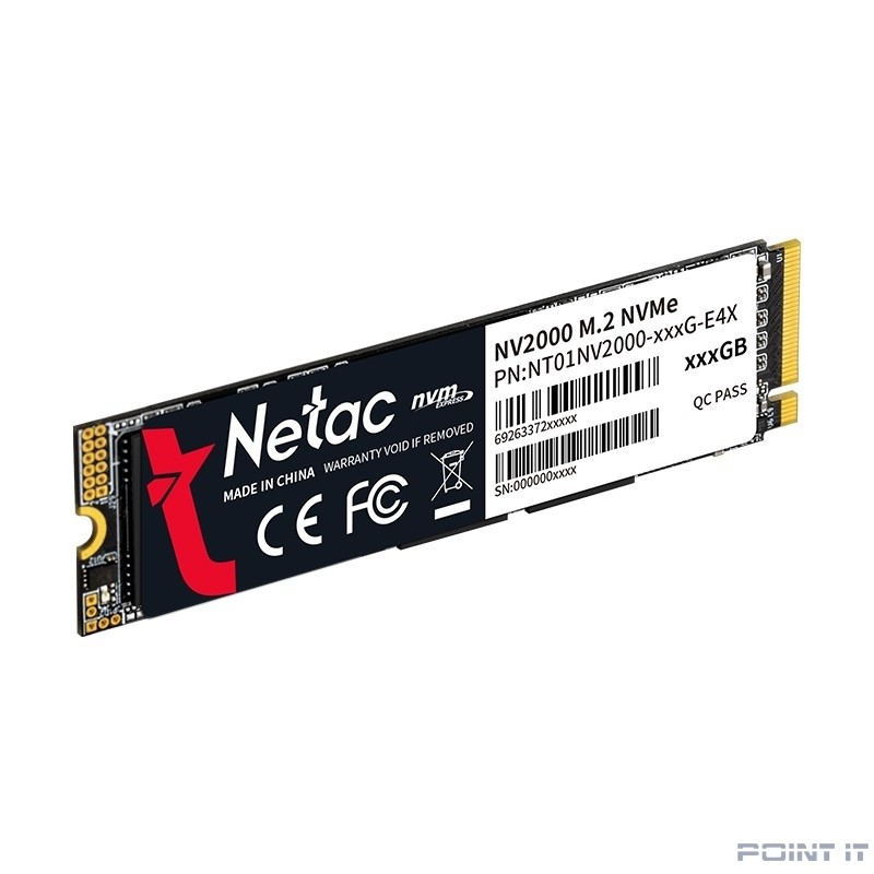Накопитель SSD Netac PCI-E 3.0 512Gb NT01NV2000-512-E4X NV2000 M.2 2280