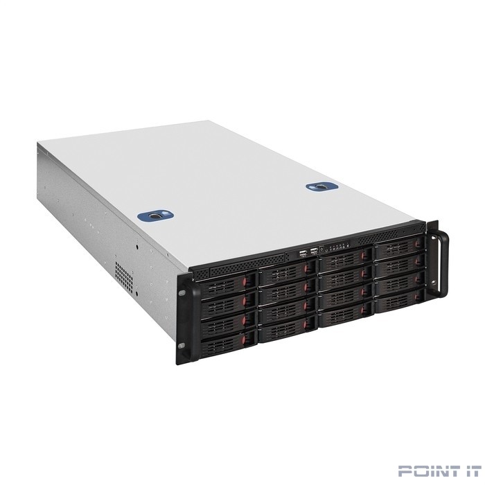 Exegate EX296383RUS Серверный корпус ExeGate Pro 3U660-HS16 <RM 19", высота 3U, глубина 660, БП 2U-1080ADS,16xHotSwap, USB>