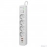 Defender Удлинитель с сетевым фильтром DFS 145 5 м,белый,4розетки,USB+TypeC [99435]