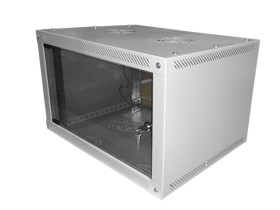 Шкаф настенный 9U серия NOP3 (600х451x502), передняя дверь стекло, разборный, серый Netko