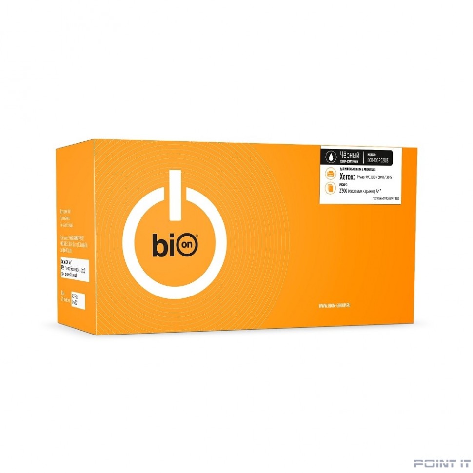 Bion 106R02183 Картридж для Xerox Phaser 3010/3040, WorkCentre 3045 (2300 стр.), Черный, белая коробка